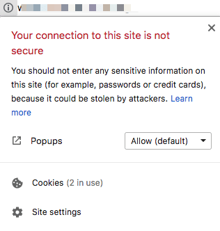 non-secure sites on google chrome